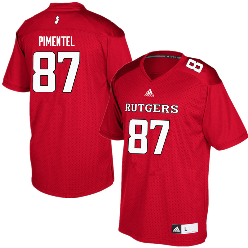 Men #87 Jonathan Pimentel Rutgers Scarlet Knights College Football Jerseys Sale-Red - Click Image to Close
